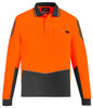 Syzmik Workwear ZH310 Mens Hi Vis Flux L/S Polo Orange/Charcoal