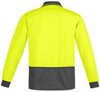 Syzmik Workwear ZH410 Mens Comfort Back L/S Polo Yellow/Charcoal Back