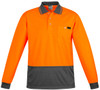 Syzmik Workwear ZH410 Mens Comfort Back L/S Polo Orange/Charcoal Syzmik Workwear ZH410 Mens Comfort Back L/S Polo Orange/Charcoal