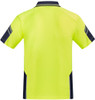 Syzmik Workwear ZH465 Mens Reinforced Hi Vis Squad S/S Polo Yellow/Navy Back