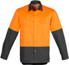 Syzmik Workwear ZW122 Mens Hi Vis Spliced Industrial Shirt Orange/Charcoal Syzmik Workwear ZW122 Mens Hi Vis Spliced Industrial Shirt Orange/Charcoal