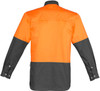 Syzmik Workwear ZW122 Mens Hi Vis Spliced Industrial Shirt Orange/Charcoal Back