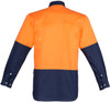 Syzmik Workwear ZW122 Mens Hi Vis Spliced Industrial Shirt Orange/Navy Back