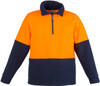 Syzmik Workwear ZT460 Unisex Hi Vis Half Zip Fleece Jumper Orange/Navy