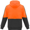 Syzmik Workwear ZT484 Unisex Hi Vis Hoodie Orange/Charcoal Back