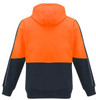 Syzmik Workwear ZT484 Unisex Hi Vis Hoodie Orange/Navy Back