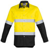 Syzmik Workwear ZW123 Mens Hi Vis Spliced Industrial Shirt - Hoop Taped Yellow/Black