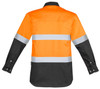 Syzmik Workwear ZW123 Mens Hi Vis Spliced Industrial Shirt - Hoop Taped Orange/Charcoal Back