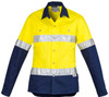 Syzmik Workwear ZWL123 Womens Hi Vis Spliced Industrial L/S Shirt - Hoop Taped Yellow/Navy Syzmik Workwear ZWL123 Womens Hi Vis Spliced Industrial L/S Shirt - Hoop Taped Yellow/Navy