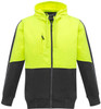 Syzmik Workwear ZT485 Unisex Hi Vis Full Zip Hoodie Yellow/Charcoal