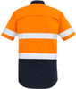 Syzmik Workwear ZW835 Mens Rugged Cooling Taped Hi Vis Spliced S/S Shirt Orange/Navy Back