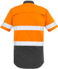 Syzmik Workwear ZW835 Mens Rugged Cooling Taped Hi Vis Spliced S/S Shirt Orange/Charcoal Back