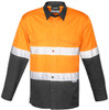 Syzmik Workwear ZW129 Mens Rugged Cooling Taped Hi Vis Spliced Shirt Orange/Charcoal