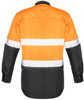Syzmik Workwear ZW129 Mens Rugged Cooling Taped Hi Vis Spliced Shirt Orange/Charcoal Back