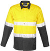 Syzmik Workwear ZW129 Mens Rugged Cooling Taped Hi Vis Spliced Shirt Yellow/Charcoal