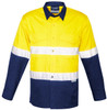 Syzmik Workwear ZW129 Mens Rugged Cooling Taped Hi Vis Spliced Shirt Yellow/Navy