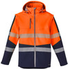 Syzmik Workwear ZJ453 Unisex Streetworx 2 in 1 Stretch Softshell Taped Jacket Orange/Navy