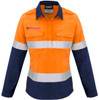 Syzmik Workwear ZW131 Womens Closed Front Hoop Taped Spliced Shirt Orange/Navy