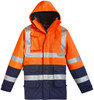 Syzmik Workwear ZJ900 Mens Arc Rated Anti-Static Waterproof Jacket Orange/Navy
