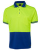 6HVPS JB's Wear Hi Vis S/S Traditional Polo Lime/Royal