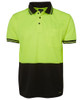 6HVPS JB's Wear Hi Vis S/S Traditional Polo Lime/Black