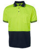 6HVPS JB's Wear Hi Vis S/S Traditional Polo Lime/Navy
