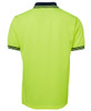 6HVPS JB's Wear Hi Vis S/S Traditional Polo Lime/Navy Back