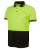 6HVPS JB's Wear Hi Vis S/S Traditional Polo Lime/Black Side