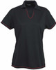 1110B Stencil Cool Dry S/S Ladies Polo Black/Red