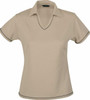 1110B Stencil Cool Dry S/S Ladies Polo Beige/Navy