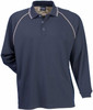1040 Stencil Cool Dry Mens L/S Polo Navy/Beige 1040 Stencil Cool Dry Mens L/S Polo Navy/Beige