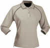 1140 Stencil Cool Dry Ladies L/S Polo Beige/Navy