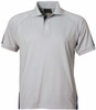 1050 Stencil Team Mens S/S Polo Silver/Navy
