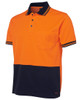 6HPS JB's Wear Hi Vis Short Sleeve Cotton Back Polo Orange/Navy Side