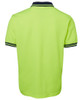 6HPS JB's Wear Hi Vis Short Sleeve Cotton Back Polo Lime/Navy Back