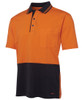 6CPHV JB's Wear Hi Vis Short Sleeve Cotton Polo Orange/Navy Side