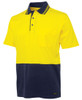 6CPHV JB's Wear Hi Vis Short Sleeve Cotton Polo Yellow/Navy Side