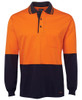 6CPHL JB's Wear Hi Vis L/S Cotton Polo Orange/Navy