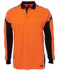 6AP4L JB's Wear Hi Vis L/S Arm Panel Polo Orange/Black