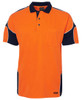 6AP4S JB's Wear Hi Vis S/S Arm Panel Polo Orange/Navy