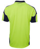 6AP4S JB's Wear Hi Vis S/S Arm Panel Polo Lime/Navy Back
