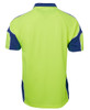 6AP4S JB's Wear Hi Vis S/S Arm Panel Polo Lime/Royal Back
