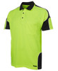6AP4S JB's Wear Hi Vis S/S Arm Panel Polo Lime/Black Side