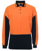 6HVGL JB's Wear Hi Vis L/S Gap Polo Orange/Navy