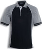 CP0435 Ladies Panel Polo Black/Grey