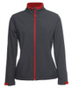 3WSJ1 JB's Wear Podium Ladies Water Resistant Softshell Jacket Charcoal/Red