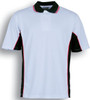 CP0528 Mens Breezeway Panel Polo White/Black/Red