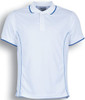 CP0910 Bocini Stitch Feature Essentials-Mens Short Sleeve Polo White/Royal
