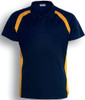 CP0929 Team Essential-Ladies Short Sleeve Contrast Panel Polo Navy/Gold