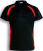 CP0929 Team Essential-Ladies Short Sleeve Contrast Panel Polo Black/Red